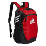 power red adidas stadium 3 backpack front view