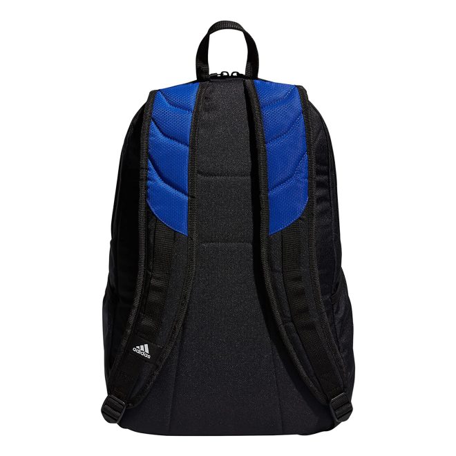 bold blue adidas stadium 3 backpack front view back view