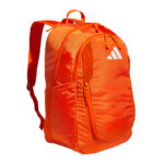 orange adidas stadium 4 backpack, front right three-quarters