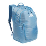 team light blue adidas stadium 4 backpack, front right three-quarters