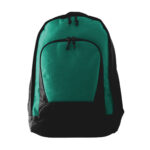 dark green and black ripstop backpack front view