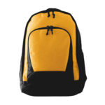 gold and black ripstop backpack front view