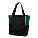 black and hunter panel tote bag front view