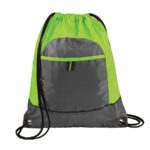 lime and deep smoke pocket cinch sack front view