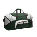 hunter and grey colorblock sport duffel front view