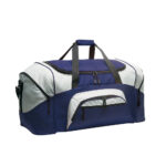 purple and grey colorblock sport duffel front view