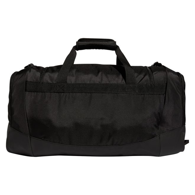 black and silver adidas medium defender iv duffel back view