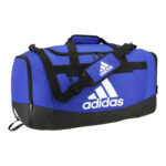 royal adidas large defender iv duffel front view