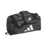 Team Dark Grey adidas Medium Defender 5 Duffel bag, front three-quarters view