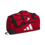 Team Power Red adidas Medium Defender 5 Duffel bag, front three-quarters view