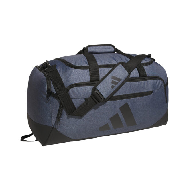 Twill Onix Grey/Black adidas Medium Defender 5 Duffel bag, front three-quarters view