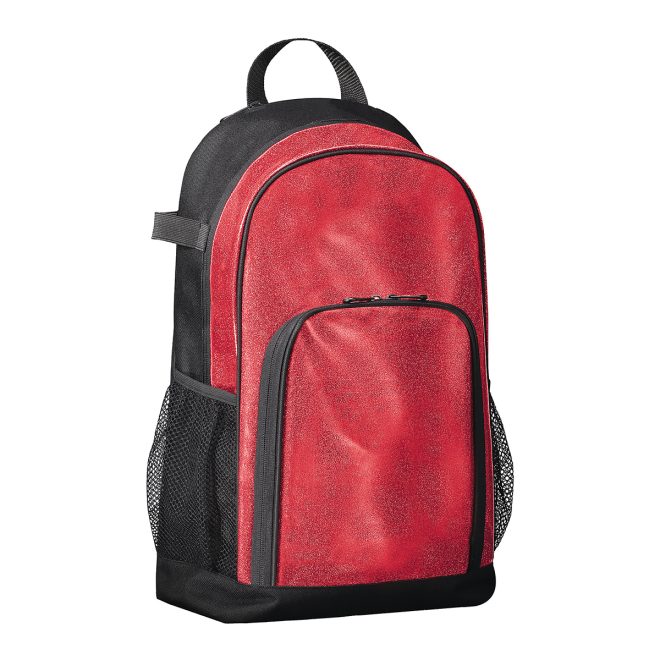 red augusta all out glitter backpack front view