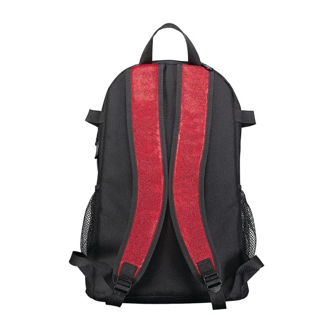 red augusta all out glitter backpack back view