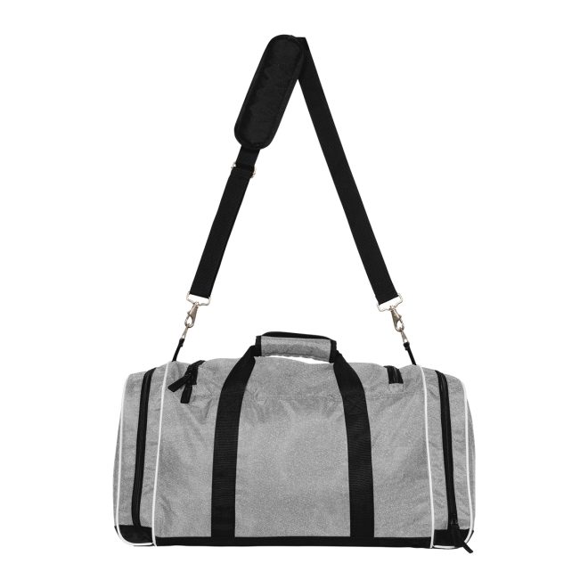 silver glitter champion all around glitter duffle bag back view