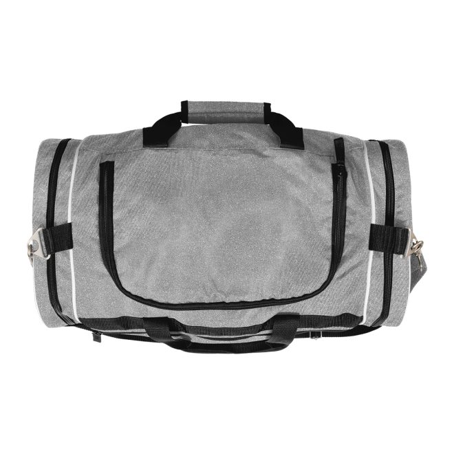 silver glitter champion all around glitter duffle bag top view