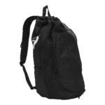 black and black asics gear bag 2.0 side view