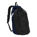 navy and black asics gear bag 2.0 side view