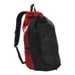 red and black asics gear bag 2.0 side view