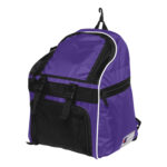 purple, black and white champion all sport backpack front view