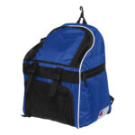 royal, black and white champion all sport backpack front view