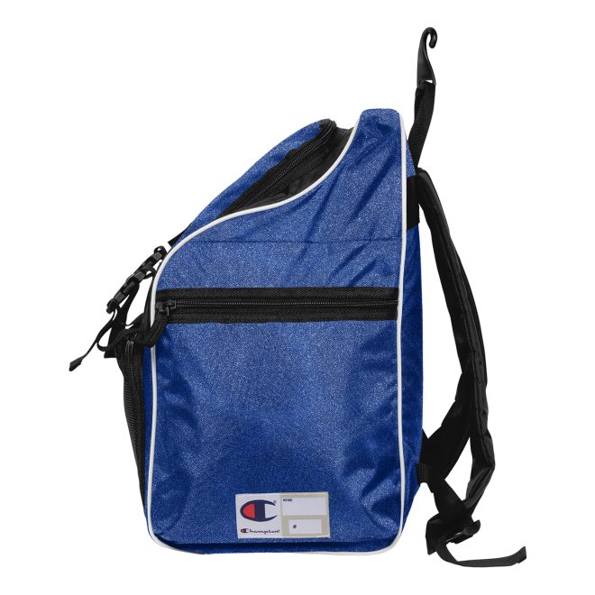 royal glitter champion all sport glitter backpack side view