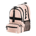 rose gold glitter and black champion squad glitter backpack front view