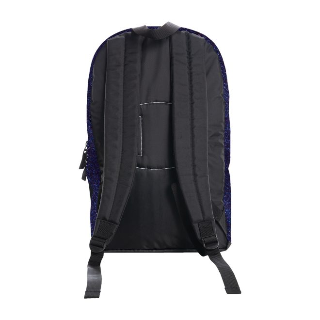 twilight glitter and black champion squad glitter backpack back view