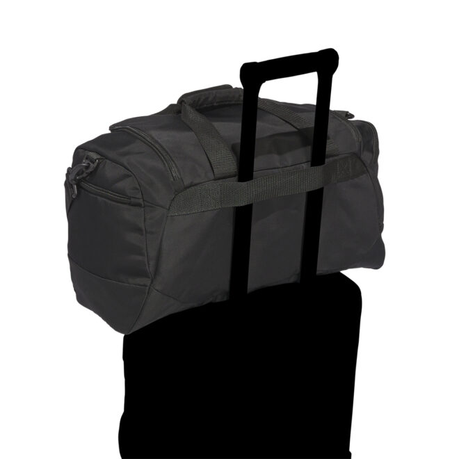 Team Black adidas Small Defender 5 Duffel bag, back luggage strap