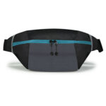 carbon and aqua holloway expedition waist pack front view