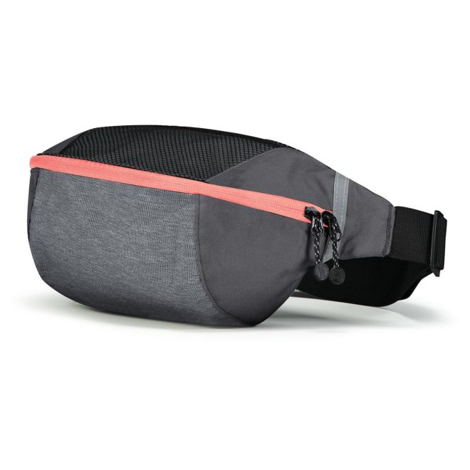 carbon heather and coral holloway expedition waist pack front view