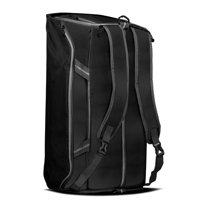 black/black/carbon holloway rivalry backpack duffel bag underview showing backpack straps