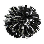 black and silver metallic sparkle dance pom