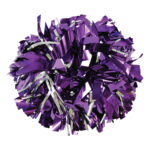 purple and silver metallic sparkle dance pom