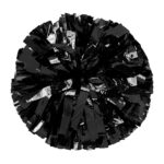 black solid metallic dance pom