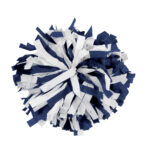 navy and white two color plastic show pom