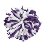 purple and white two color plastic show pom