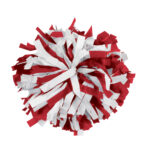 red and white two color plastic show pom