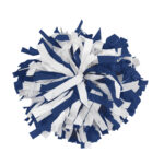 royal and white two color plastic show pom