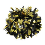 black and gold two color metallic show pom