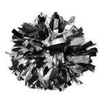 black and silver two color metallic show pom