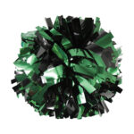 forest and black two color metallic show pom