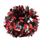 red and black two color metallic show pom