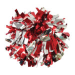 red and silver two color metallic show pom