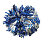 royal and silver two color metallic show pom