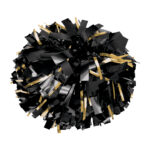 black and gold metallic sparkle show pom