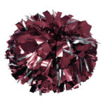 maroon and silver metallic sparkle show pom
