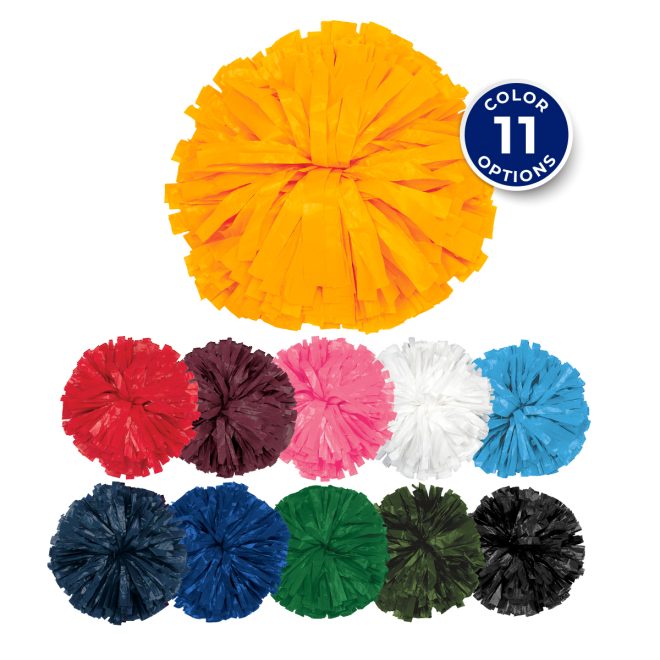 11 color options for solid plastic show pom