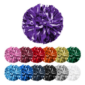 color selection of solid metallic cheerleading show poms