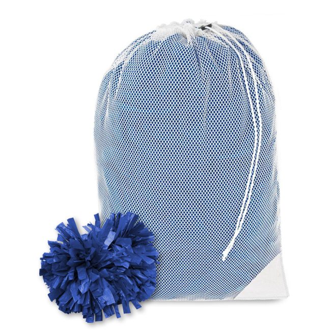 mesh pom back with royal poms inside