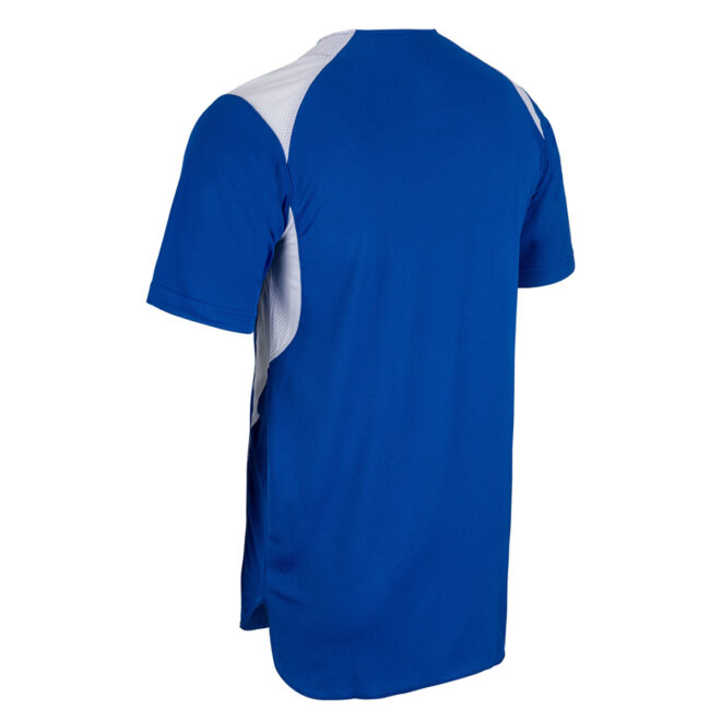 royal/white/graphite champro bull pen jersey, back left three-quarters